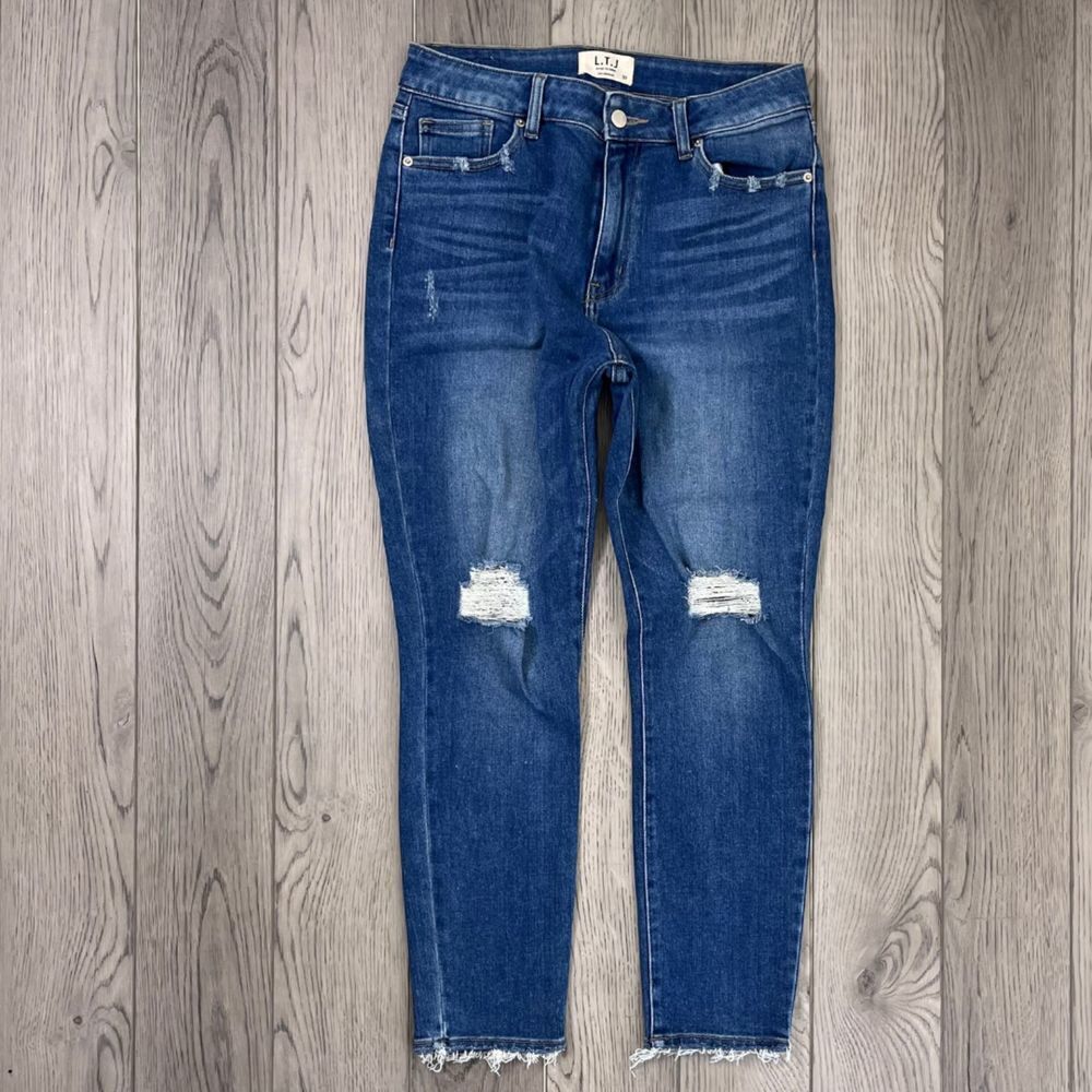 Letter To Juliet Women Size 31 Cotton High Rise Distressed Skinny Leg Denim Jean - Picture 12 of 16